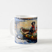 Mug Treeing Walker Coonhound Noël Bateau Vacances (Devant gauche)