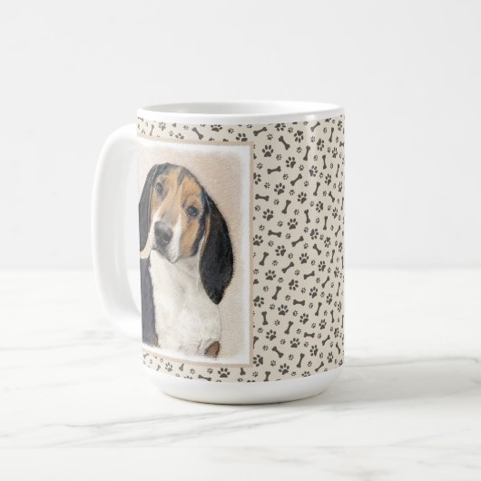 Mug Treeing Walker Coonhound Peinture - Art original (Devant gauche)