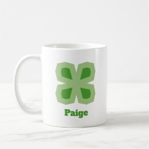 Mug Trèfle à quatre feuilles chanceux de style vert cl