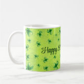 Mug Trèfle aquarelle de la Saint-Patrick sur fond vert (Gauche)