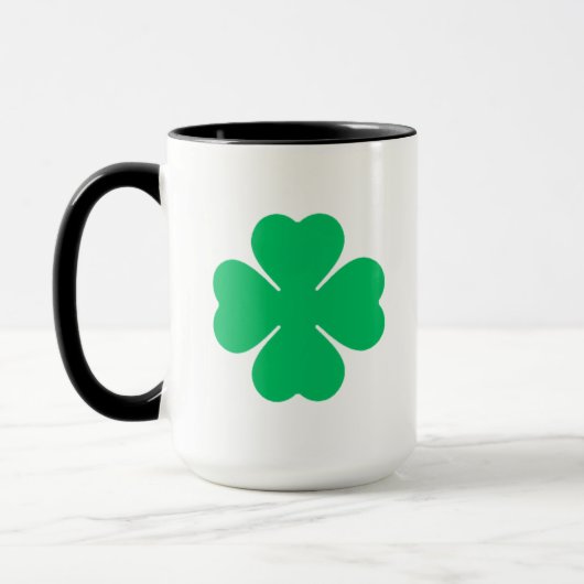 Mug Trèfle géant simple pour la chance (Gauche)
