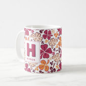 Mug Trèfle Rouge Shamrock Monogrammé St. Patrick`s Day (Devant gauche)