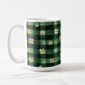 Mug Trèfles dorés à carreaux verts pour la Saint-Patri (Gauche)