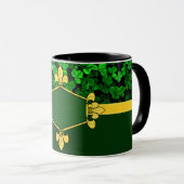 Mug Trèfles verts d'Irlande, ajoutez monogramme/initia (Devant droit)