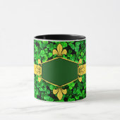 Mug Trèfles verts d'Irlande, ajoutez monogramme/initia (Centre)