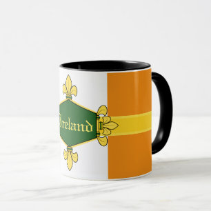 Mug Trèfles verts Irlande, ajoutez monogramme/initiale