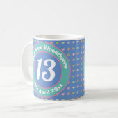 Mug Treize Ans. 13e anniversaire. (Devant gauche)