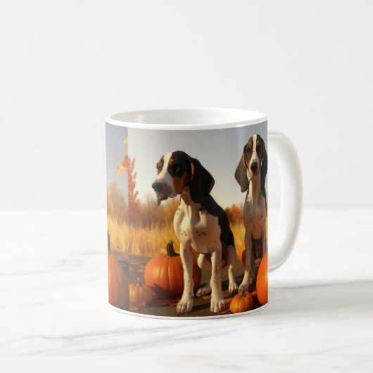 Mug Trek Walker Coonhound Chiot Citrouille d'automne (Devant droit)