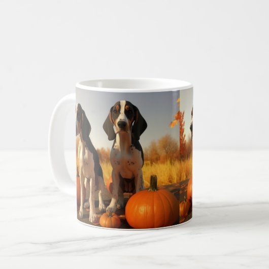 Mug Trek Walker Coonhound Chiot Citrouille d'automne (Devant gauche)