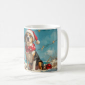Mug Treking Walker Coonhound Noël Vintage Beach (Devant droit)