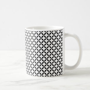 Mug Trellis inspiré marocain blanc noir de Quatrefoil