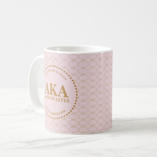Mug Trellis Or Personnalisé Élégant Monogramme Entrepr (Devant gauche)