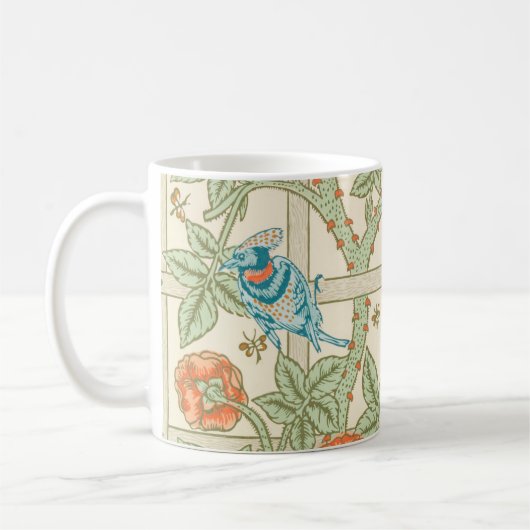 Mug Trellis William Morris Oiseaux floraux à motifs (Gauche)