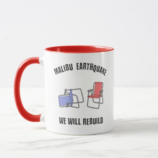 Mug Tremblement de terre de Malibu Nous allons reconst (Gauche)