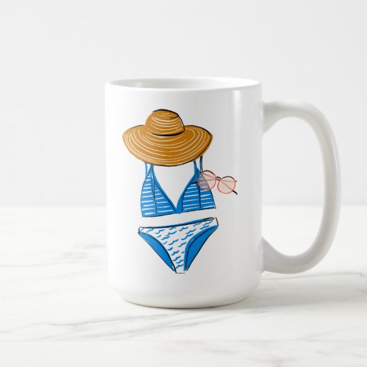 Mug Trempez le soleil - maillot de bain bleu 2 (Droite)