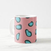 Mug Trendy Abstrait rose et Blue Leopard Spots (Devant gauche)