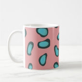 Mug Trendy Abstrait rose et Blue Leopard Spots (Gauche)