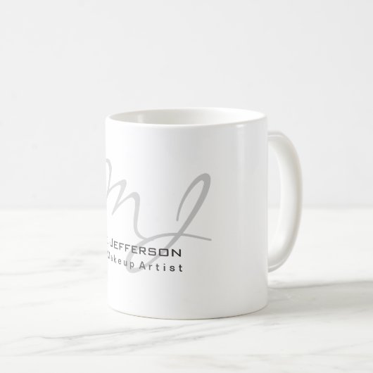 Mug Trendy Calligraphy Cute Ajouter un nom Professionn (Devant droit)