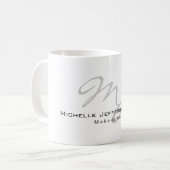 Mug Trendy Calligraphy Cute Ajouter un nom Professionn (Devant gauche)