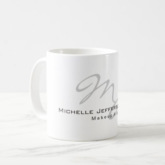 Mug Trendy Calligraphy Cute Ajouter un nom Professionn (Devant gauche)