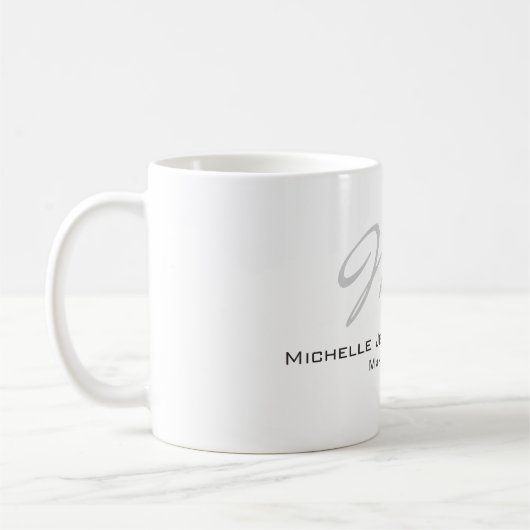 Mug Trendy Calligraphy Cute Ajouter un nom Professionn (Gauche)