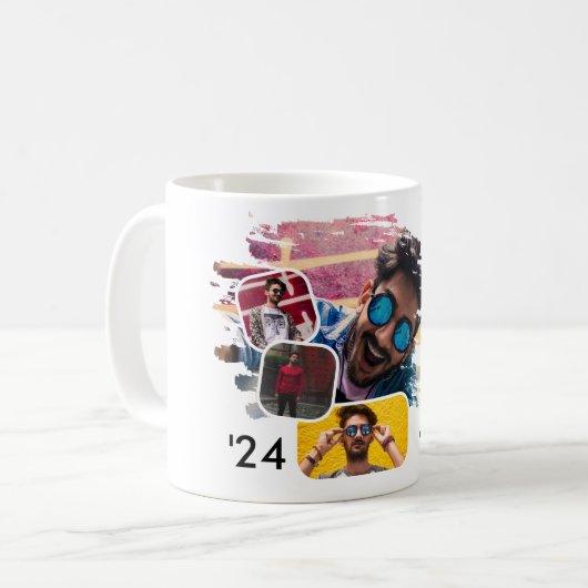 Mug Trendy Cool Smudge 4 Photo Collage Grad (Devant gauche)