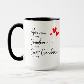Mug Trendy Custom Year Mom Grandma Great Grandma