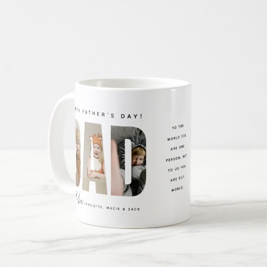 Mug Trendy DAD Custom Photo Collage (Devant gauche)