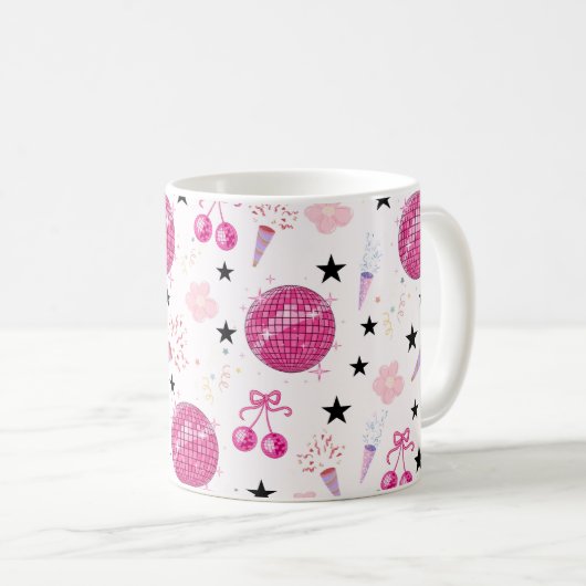 Mug Trendy Disco Celebration Party Seamless Pattern (Devant droit)