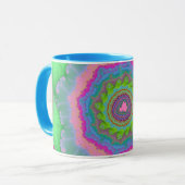 Mug Trendy Green et Peach Fractal (Devant gauche)