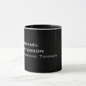 Mug Trendy Grey Black Fitness Sport Ajouter un nom (Centre)