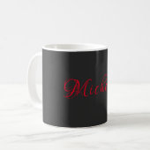 Mug Trendy Gris Rouge Plaine Créative Moderne Minimali (Devant gauche)