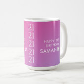Mug Trendy Modern Bold Pink Gradient 21st Birthday (Devant droit)