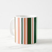 Mug Trendy Modern Orange Green Stripes (Devant gauche)