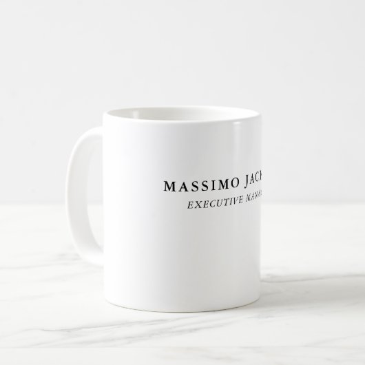 Mug Trendy Modern Plain Black & White Professional (Devant gauche)