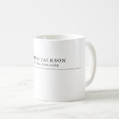 Mug Trendy Modern Plain Black & White Professional (Devant droit)
