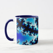 Mug Trendy Navy Blue and White Fractal (Gauche)
