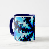 Mug Trendy Navy Blue and White Fractal (Devant gauche)