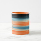 Mug Trendy Orange Red Blue Stripes (Centre)