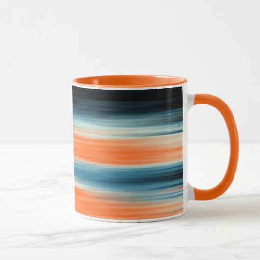 Mug Trendy Orange Red Blue Stripes (Droite)