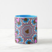 Mug Trendy rose, Brown et bleu clair fractal (Centre)