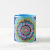 Mug Trendy rose et bleu fractal (Centre)
