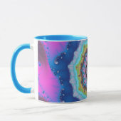 Mug Trendy rose et bleu fractal (Gauche)