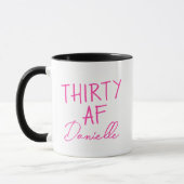 Mug TRENTE AF 30e anniversaire drôle Personnalisé (Gauche)