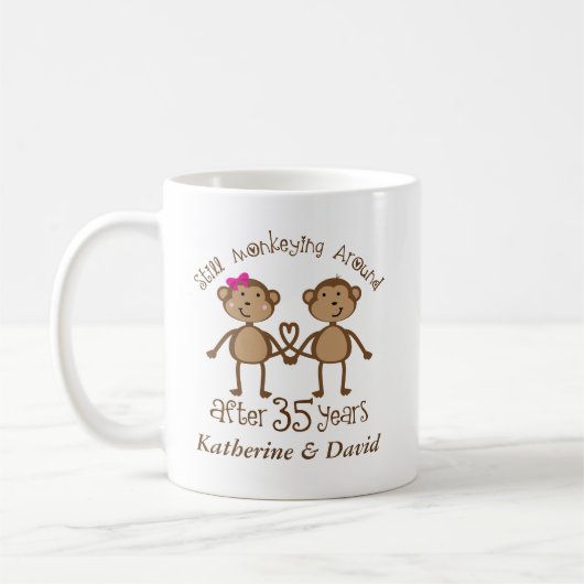 Mug Trente-cinquième anniversaire de mariage drôle son (Gauche)