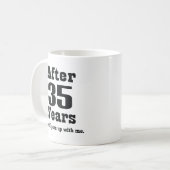 Mug trente-cinquième Anniversaire (drôle) (Devant gauche)