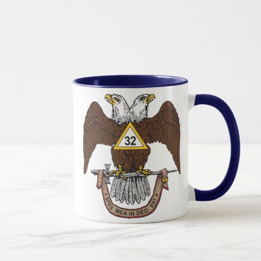 Mug trente-deuxième Brun écossais Eagle de rite de (Droite)
