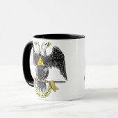 Mug trente-deuxième Noir écossais Eagle de rite de (Devant gauche)