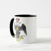 Mug trente-troisième Noir écossais Eagle de rite de (Devant gauche)