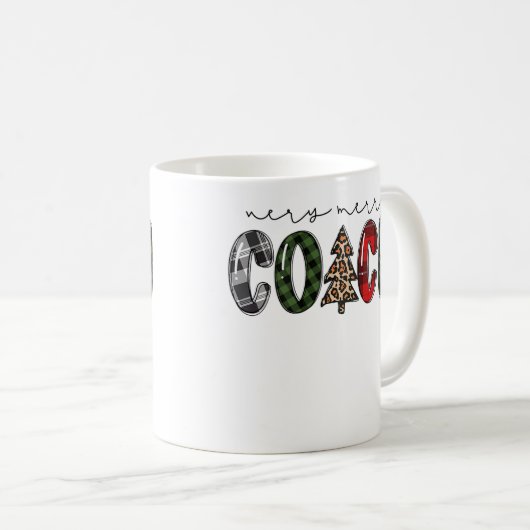 Mug Très Joyeux entraîneur Buffalo Plaid instructeur d (Devant droit)